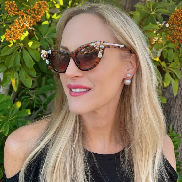 Navy Blue Bright Sky Pearlized Post Double Sided Interchangeable Back Earrings - Picture 5 of 7